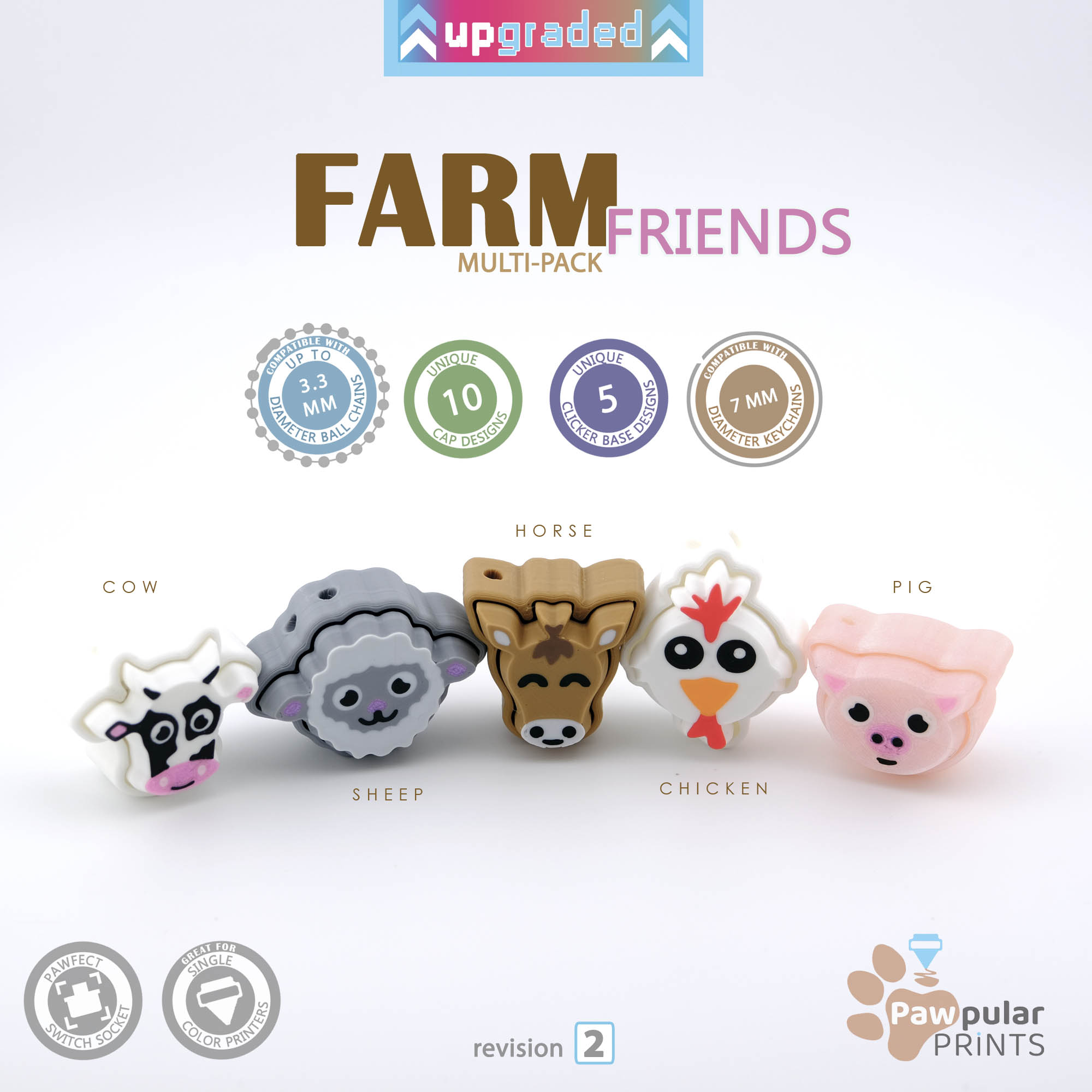 Farm Friends Multi-Pack - Fidget Keychain [Private Use Only]